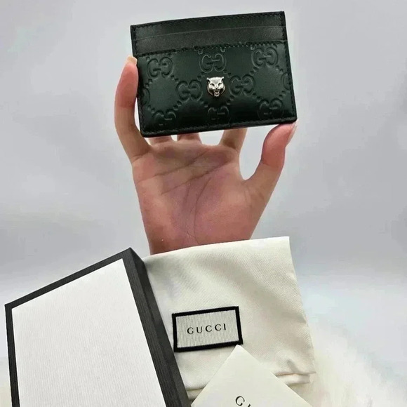 Gucci Other - Gucissima Dark Green with Tiger Head  CardHolder/wallet